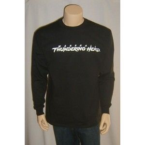 Marshall University T Shirt Adults Thundering Herd Black Long Sleeve NCAA